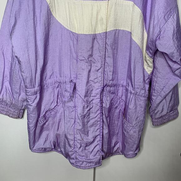 Vintage 80s Northwest Passage women's purple white windbreaker jacket SZ L - Picture 5 of 16